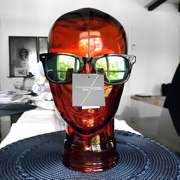 🆕 GREEN BLUE LENSE BLACK FRAME SUNGLASSES! - Picture 2 of 8